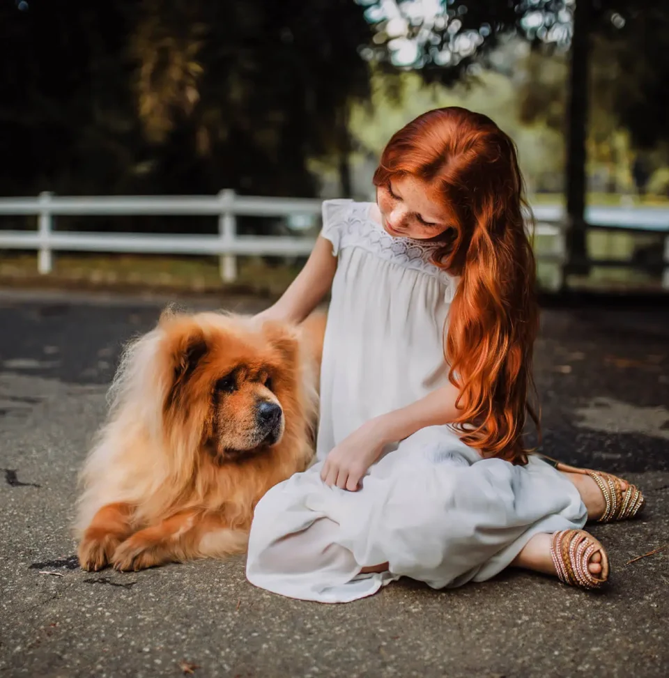 The girl with dog